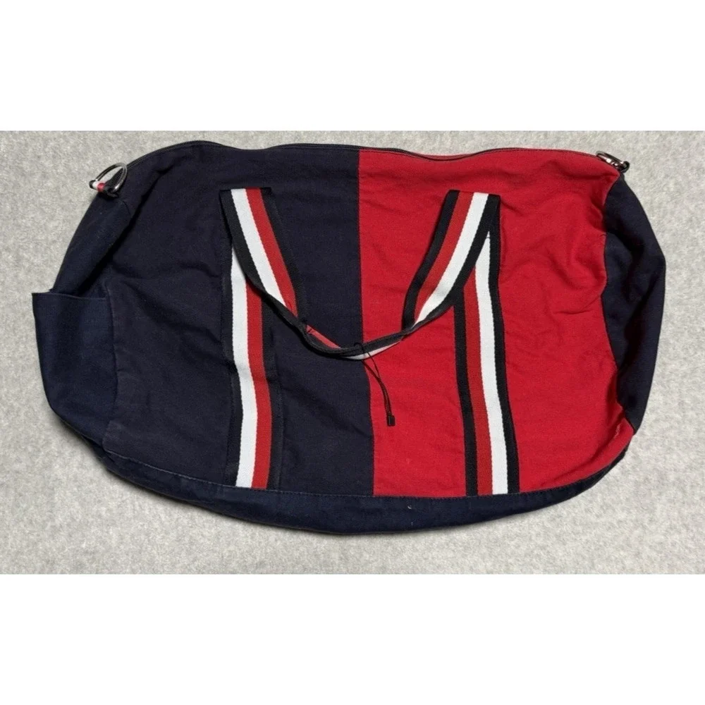 Tommy Hilfiger Duffle Bag Red Blue Color Block Tote